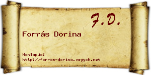 Forrás Dorina névjegykártya